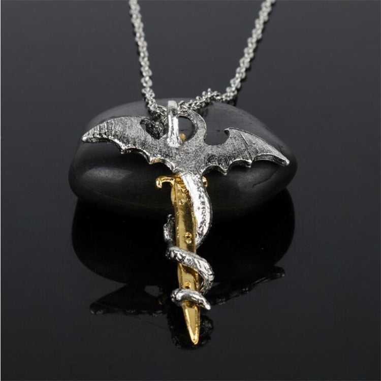 Leuchtender Schmuck Drachen-Schwert Anhänger Halskette Dunkle Anime Halskette