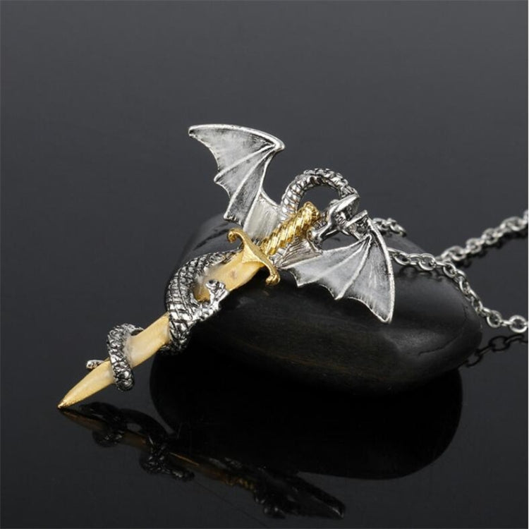 Leuchtender Schmuck Drachen-Schwert Anhänger Halskette Dunkle Anime Halskette