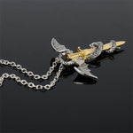 Leuchtender Schmuck Drachen-Schwert Anhänger Halskette Dunkle Anime Halskette