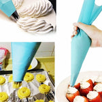 4 Stück Silikon Spritzbeutel Gebäckbeutel Düsen DIY Kuchen Dekorationswerkzeuge, Spritzbeutel(Blau), Spritzbeutel(Weiß), Spritzbeutel(Rosa), Spritzbeutel(Grün)