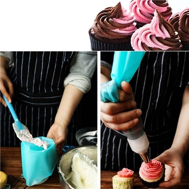 4 Stück Silikon Spritzbeutel Gebäckbeutel Düsen DIY Kuchen Dekorationswerkzeuge, Spritzbeutel(Blau), Spritzbeutel(Weiß), Spritzbeutel(Rosa), Spritzbeutel(Grün)
