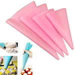 4 Stück Silikon Spritzbeutel Gebäckbeutel Düsen DIY Kuchen Dekorationswerkzeuge, Spritzbeutel(Blau), Spritzbeutel(Weiß), Spritzbeutel(Rosa), Spritzbeutel(Grün)