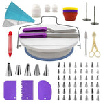 106-teiliges Tortendrehplatten-Set aus Edelstahl, Dekorationsdüsen, Tortendekorations-Backwerkzeug, 106 Stk./Set Violett, 106 Stk./Set Blau