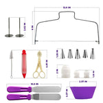 106-teiliges Tortendrehplatten-Set aus Edelstahl, Dekorationsdüsen, Tortendekorations-Backwerkzeug, 106 Stk./Set Violett, 106 Stk./Set Blau