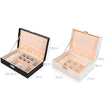 Tragbare Leder Schmuck Aufbewahrungsbox Halsketten Ringe Uhren Aufbewahrungsbox, Doppelschichtig