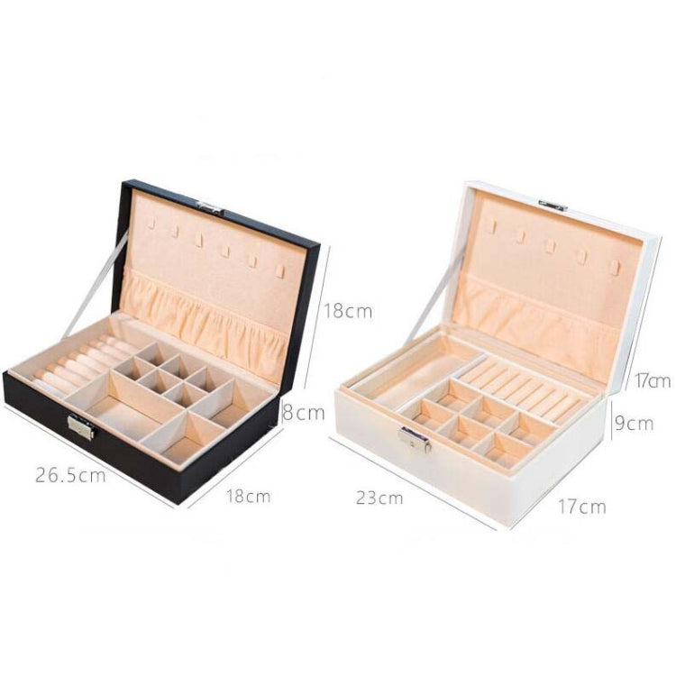 Tragbare Leder Schmuck Aufbewahrungsbox Halsketten Ringe Uhren Aufbewahrungsbox, Doppelschichtig