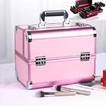 Professioneller Make-up-Koffer Schönheitssalon-Maniküre-Werkzeugkasten, Magisches Rot, Korallenpuder, Elegantes Schwarz, Edelpuder, Übergröße Schwarz, Übergröße Rosa