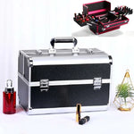 Professioneller Make-up-Koffer Schönheitssalon-Maniküre-Werkzeugkasten, Magisches Rot, Korallenpuder, Elegantes Schwarz, Edelpuder, Übergröße Schwarz, Übergröße Rosa