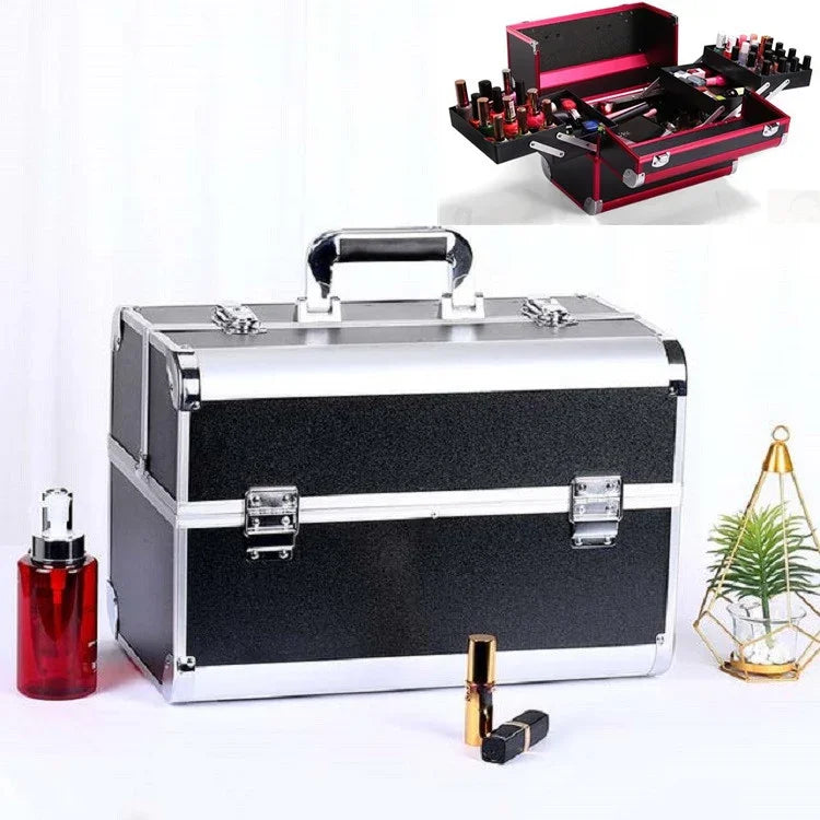 Professioneller Make-up-Koffer Schönheitssalon-Maniküre-Werkzeugkasten, Magisches Rot, Korallenpuder, Elegantes Schwarz, Edelpuder, Übergröße Schwarz, Übergröße Rosa