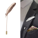 Niedliche Blatt Feder Nadel Brosche, Gold, Silber