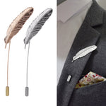 Niedliche Blatt Feder Nadel Brosche, Gold, Silber