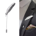 Niedliche Blatt Feder Nadel Brosche, Gold, Silber
