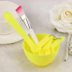 4-in-1 DIY-Gesichtsmasken-Set mit Rührschüssel, Pinsel, Löffel und Stäbchen – Professionelles Gesichtspflege-Set für Frauen, erhältlich in Rot, Blau, Lila und Hellgelb