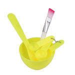 4-in-1 DIY-Gesichtsmasken-Set mit Rührschüssel, Pinsel, Löffel und Stäbchen – Professionelles Gesichtspflege-Set für Frauen, erhältlich in Rot, Blau, Lila und Hellgelb