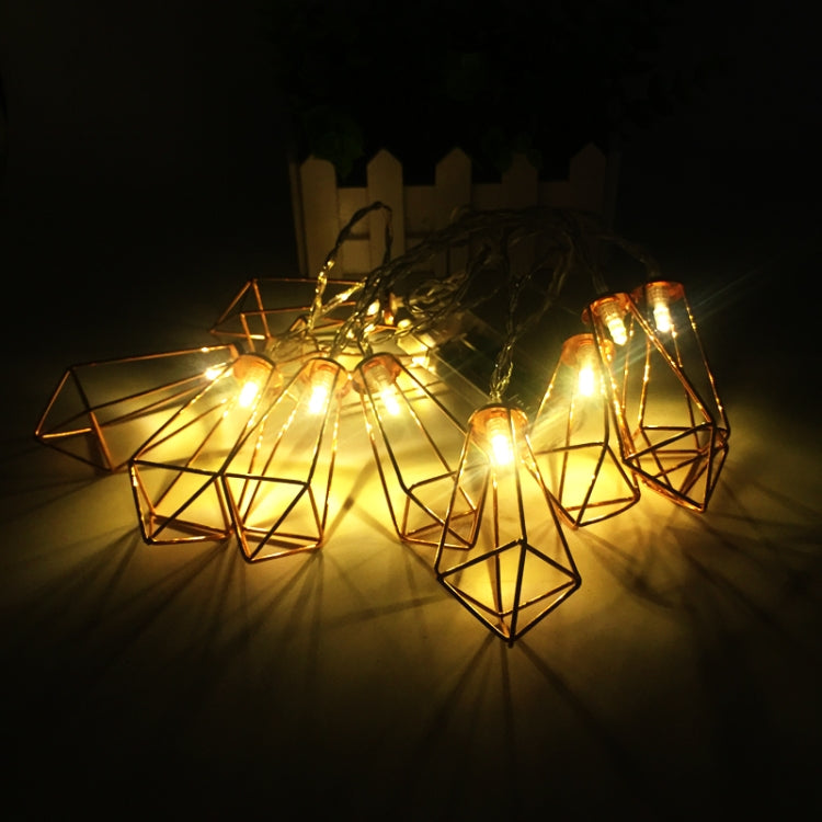 1.5m 10 LEDs Retro Eisen Metall Diamant Zuhause Dekoration LED Lichterkette
