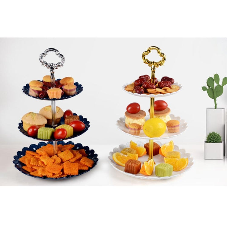 Party Geburtstag Dreischichtiger Obstteller Tortenständer Dessert-Aufbewahrungsregal, Transparent