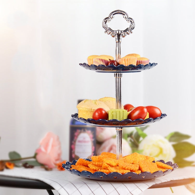 Party Geburtstag Dreischichtiger Obstteller Tortenständer Dessert-Aufbewahrungsregal, Transparent