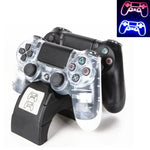 Ladestation mit LED-Anzeige, Doppelgriff und zwei USB-Ladeanschlüssen für PlayStation 4/PS4 Pro/PS4 Slim Wireless-Controller, kompatibel mit PS4 Pro/PS4 Slim