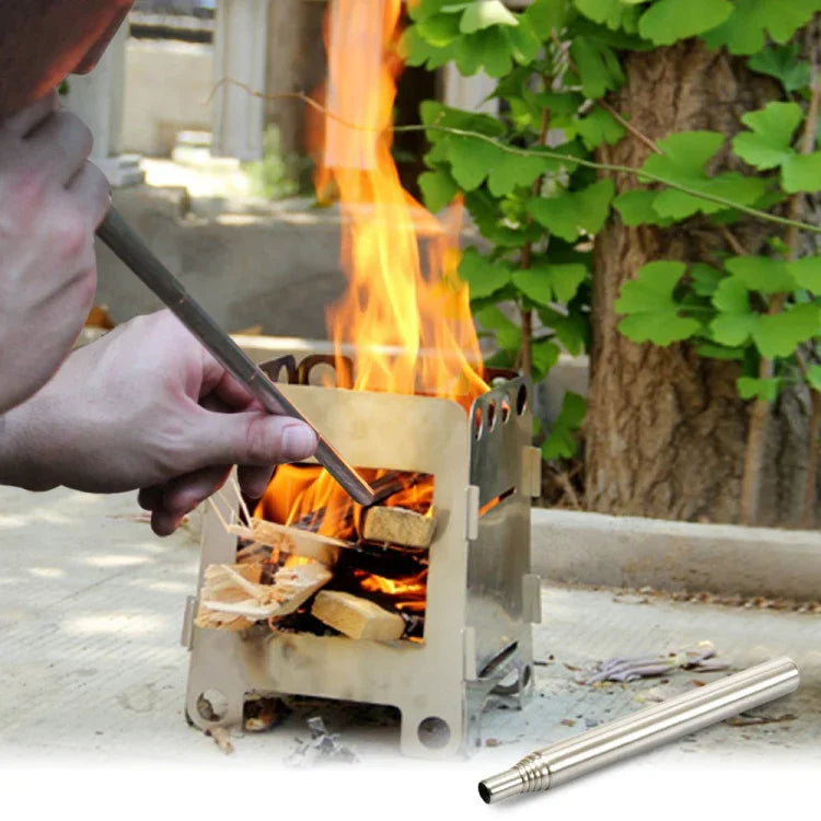 2 STK. Outdoor-Camping-Feuerwerkzeug Edelstahl-Gebläse Picknick-Barbecue-Grillwerkzeug Ausziehbare Lötlampe, 5 Abschnitte (2 STK.), 6 Abschnitte (2 STK.), 8 Abschnitte (2 STK.)