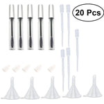 5-teiliges Set: 12 ml leere Mascara-Tuben mit Wimpernbürstchen + 5 Trichter und Pipetten für selbstgemachte Rizinusöl-Behälter