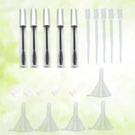 5-teiliges Set: 12 ml leere Mascara-Tuben mit Wimpernbürstchen + 5 Trichter und Pipetten für selbstgemachte Rizinusöl-Behälter