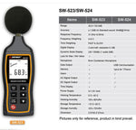 SNDWAY Handheld hochpräzises Geräusch-Dekibel-Messgerät, SW523, SW524 (Speicher+USB-Kommunikation)