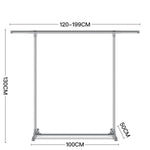 120-200cm Teleskop-Wäscheständer Outdoor Balkon Aufbewahrungsregal Edelstahl Kleiderständer Einzelstange Kleiderständer, 120-200cm