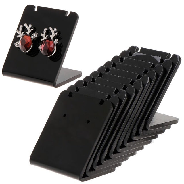 10er-Set Ohrring-Regal Displayständer Halter L-förmig Rechteck Acryl Professionelle Ohrstecker Schmuckhalterung