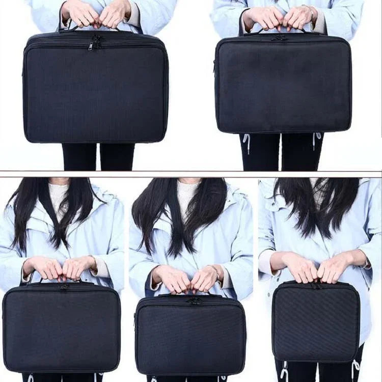 Make-up-Tasche Stickerei Maniküre Tragbarer Klappkasten Werkzeugkasten, Groß