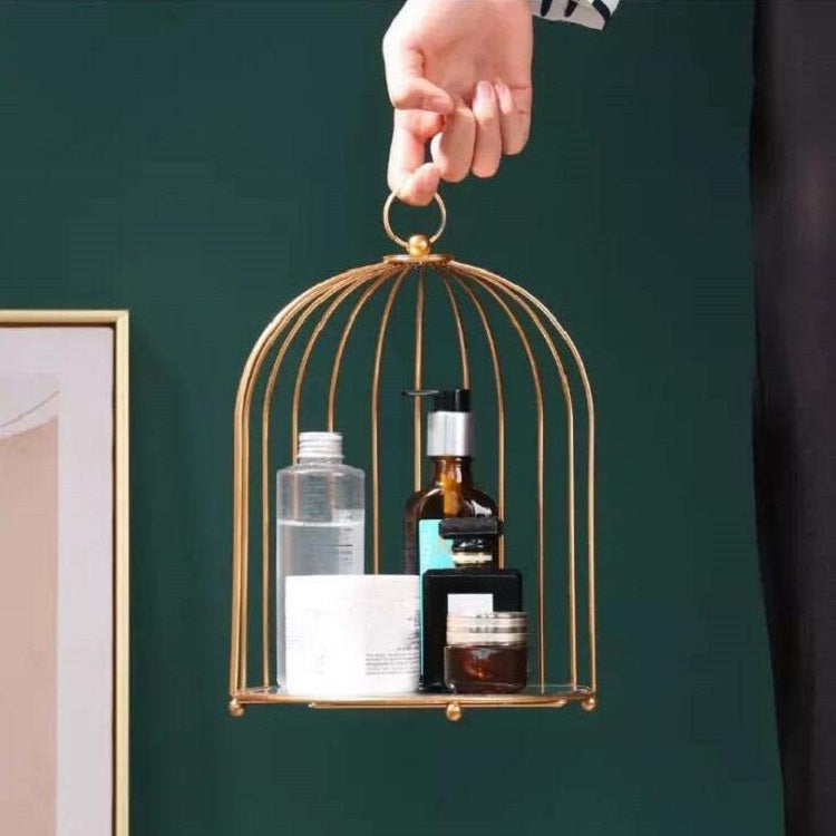 Kosmetikaufbewahrungsregal Vogelkäfig Desktop Regal Kommode Hautpflege Finishing Regal, Klein Schwarz, Groß Schwarz, Klein Gold, Groß Gold