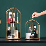 Kosmetikaufbewahrungsregal Vogelkäfig Desktop Regal Kommode Hautpflege Finishing Regal, Klein Schwarz, Groß Schwarz, Klein Gold, Groß Gold