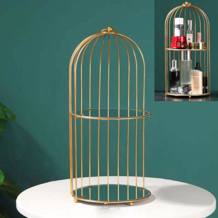 Kosmetikaufbewahrungsregal Vogelkäfig Desktop Regal Kommode Hautpflege Finishing Regal, Klein Schwarz, Groß Schwarz, Klein Gold, Groß Gold