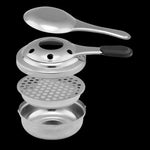 Outdoor Mini Edelstahlgriff Spirituskocher Camping Brennstoff Kleiner Hot Pot Winddichter Spirituskocher, 9,5 cm