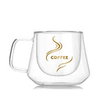 Doppelwandbecher Bürotassen Wärmeisolierung Doppelter Kaffeebecher Kaffeeglas, Beschriftet, Unbeschriftet