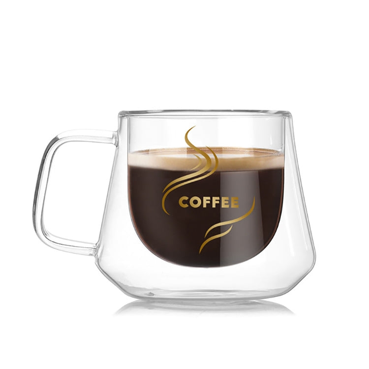 Doppelwandbecher Bürotassen Wärmeisolierung Doppelter Kaffeebecher Kaffeeglas, Beschriftet, Unbeschriftet