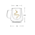 Doppelwandbecher Bürotassen Wärmeisolierung Doppelter Kaffeebecher Kaffeeglas, Beschriftet, Unbeschriftet