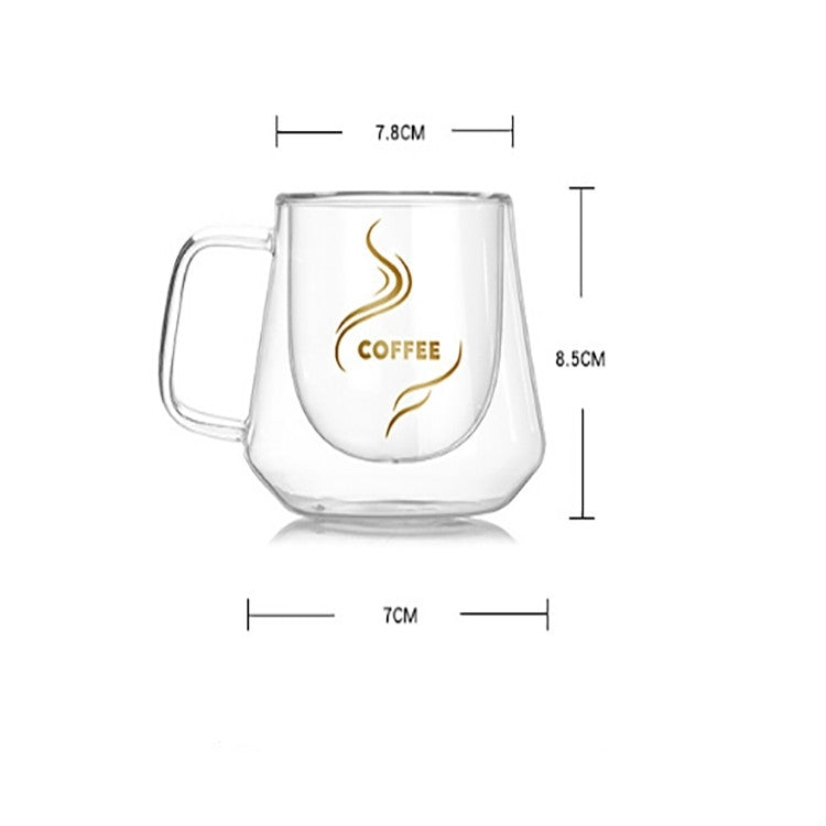 Doppelwandbecher Bürotassen Wärmeisolierung Doppelter Kaffeebecher Kaffeeglas, Beschriftet, Unbeschriftet