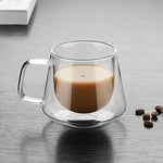 Doppelwandbecher Bürotassen Wärmeisolierung Doppelter Kaffeebecher Kaffeeglas, Beschriftet, Unbeschriftet