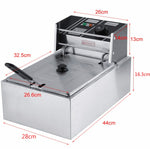 Desktop Thickening Electric Fryer Fried Chicken Legs Fries Stainless Steel Electric Fryer With Basket, Desktop Electric Fryer