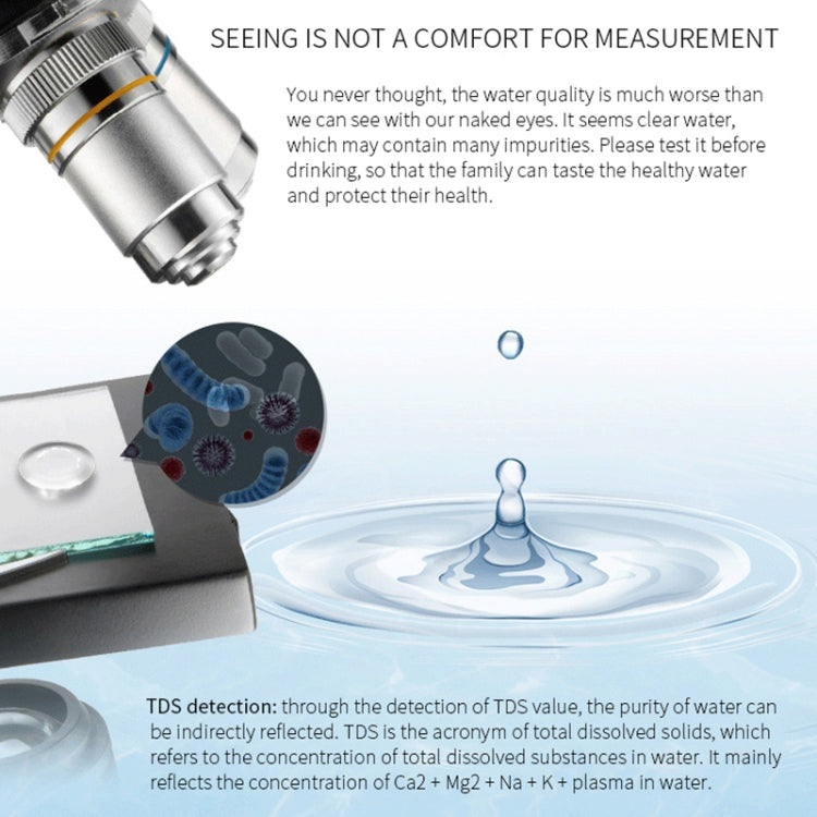 Digitaler TDS-Messgerät Tester Filter Wasserqualitätsreinheit Tester Trinkwasser Mineralien Testwerkzeug