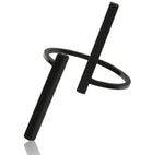 Kreative einfache geometrische offene Fingerringe Persönlichkeitsschmuck, Schwarz, Silber, Gold