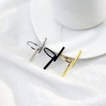Kreative einfache geometrische offene Fingerringe Persönlichkeitsschmuck, Schwarz, Silber, Gold