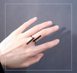 Kreative einfache geometrische offene Fingerringe Persönlichkeitsschmuck, Schwarz, Silber, Gold