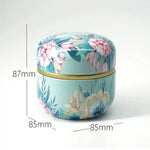 HOOMIN Teedose Teeglas Aufbewahrungsbehälter Teedosen Matcha Behälter Mini Kaffeepulver Organizer Dosen Multifunktions Rund Metall, Kirschfarbe, Moshan Blüte