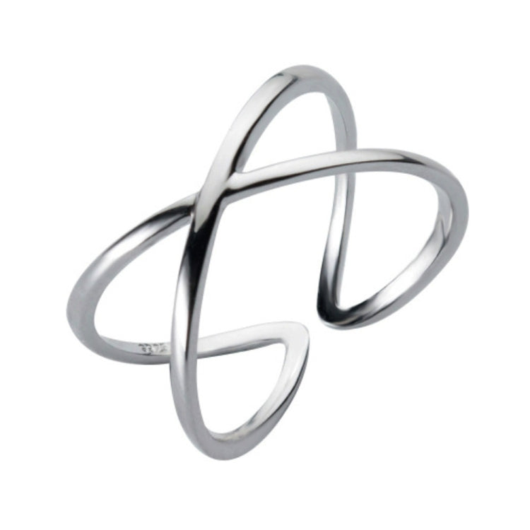 Sterlingsilber Einfaches Kreuz Offener Ring Schmuck