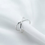 Sterlingsilber Einfaches Kreuz Offener Ring Schmuck