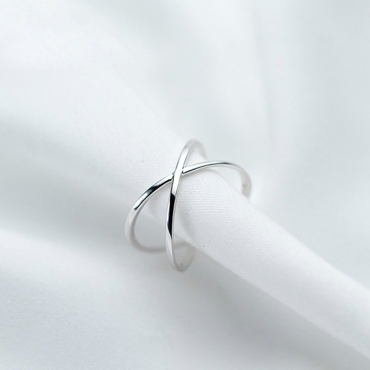 Sterlingsilber Einfaches Kreuz Offener Ring Schmuck