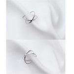 Sterlingsilber Einfaches Kreuz Offener Ring Schmuck