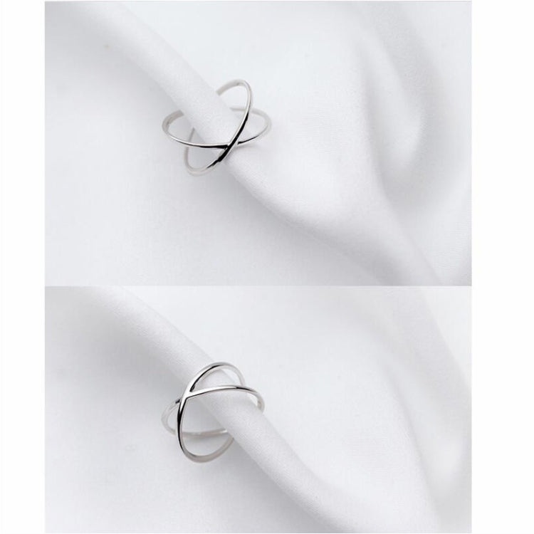Sterlingsilber Einfaches Kreuz Offener Ring Schmuck