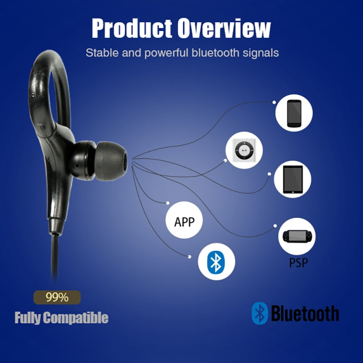 AiWei BT-01 Kabelloser Bluetooth Ohrhörer mit Mikrofon-Haken Sport-Ohrhörer
